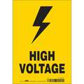 Condor Safety Sign, Sign Format Other Format, High Voltage, Sign Header No Header, Vinyl, 10 in x 7 in