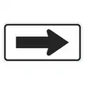 Lyle Directional Sign: 12 in x 24 in Nominal Sign Size, Aluminum, 0.080 in, W1-6 MUTCD