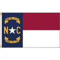 Nylglo North Carolina State Flag, 4 ft.H x 6 ft.W, Indoor, Outdoor