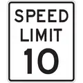 Lyle Speed Limit 10 Traffic Sign, Sign Legend Speed Limit 10, MUTCD Code R2-1, 24" x 18 in
