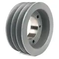 Standard V-Belt Pulley: 3 Grooves, 7.35" Pulley Outside Dia., Cast Iron