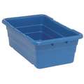 Cross Stacking Container: 9.75 gal, 25 1/8 in x 16 in x 8 1/2 in, Blue