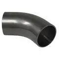 Long Tangent Elbow, 45 Degrees, 3" Tube Size, 45&deg; Elbow, T304 Stainless Steel, Butt Weld
