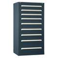 Vidmar Modular Drawer Cabinet: 30 in x 27 3/4 in x 59 in, 9 Drawers, 156 Compartments, Gray, Steel