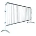 Portable Barrier Railing: 101 in Overall Lg, 42.25 in Overall Ht, Silver