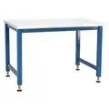 Workbench: 1,000 lb Load Capacity, 72 in Wd, 36 in Dp, 30 in to 42 in, Blue, Steel