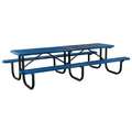 Ultrasite Shelter Table: Rectangle, Expanded Metal, 120 in Overall Wd, 70 in Overall Dp, Blue