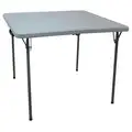 Bifold Table: 36 in Wd, 36 in Lg, 28 in, Gray, Blow Molded Polyethylene
