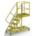 Supported 5-Step Cantilever Rolling Ladder, Perforated Step Tread, 92" Overall Height