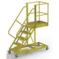 Supported 5-Step Cantilever Rolling Ladder, Serrated Step Tread, 92" Overall Height