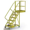 Unsupported 6-Step Cantilever Rolling Ladder, Perforated Step Tread, 102" Overall Height