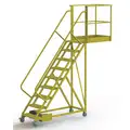 TriArc Unsupported, 9-Step Cantilever Rolling Ladder with Perforated Step Tread; 90" Platform Height