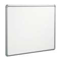 Dry Erase Board: Wall Mounted, 48 in Dry Erase Ht, 48 in Dry Erase Wd, 1 in Dp, Silver, White, Gloss