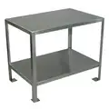 Fixed Height Work Table, Stainless Steel, 18" Depth, 30" Height, 24" Width,1,200 lb Load Capac