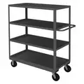 Utility Cart with Lipped Metal Shelves, Load Capacity 3,000 lb, Number of Shelves 4