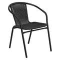 Metal, Rattan Stack Chair,Rattan,Black, Black, 21 3/4 ft. Width, 23 1/2" Depth , 28 1/2" Height