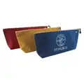 Tool Bag: Canvas, Blue/Red, 18 in Overall Wd, 3 1/2 in Overall Dp, 8 in Overall Ht, 3 PK