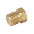 Hex Head Plug: Bright Brass, 1/4 in Fitting Pipe Size, Male NPT, 3/4 in Overall Lg