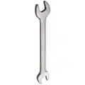 Westward Open End Wrench: Alloy Steel, Satin, 7/16 in_1/2 in Head Size, 6 1/4 in Overall L, Standard