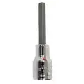 Westward Socket Bit: 1/2 in Drive Size, Hex Tip, 8 mm Tip Size, 3 1/2 in Overall Lg, Metric
