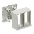Hubbell Wiring Device-Kellems Divided Box: PolyTrak, Plastic, White, 2 Gangs