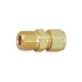 Male Connector, 1/4" Tube Size, 1/8" Pipe Size - Pipe Fitting, Metal, 1/2" Hex Size