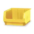 Quantum Storage Systems Bin: 19 3/4 in Overall Lg, 12 3/8 in x 7 7/8 in, Yellow, Stackable