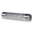 Nipple: 304 Stainless Steel, 3/4" Nominal Pipe Size, 8" Overall Length, Threaded on Both Ends, NPT