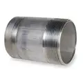 Nipple: 316 Stainless Steel, 3" Nominal Pipe Size, 4" Overall Length, Threaded on Both Ends, Welded