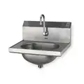 Hand Sink: Eagle, 2.2 gpm Flow Rate, Deck, 13 1/2 in x 9 3/4 in Bowl Size, 6 3/4 in Bowl Dp, 18 ga