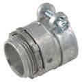 Straight Connector - Squeeze Clamp Style: Zinc, 2 in Trade Size, 2 in MNPT, Non Insulated