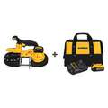 Dewalt Portable Band Saw: 32 7/8 in Blade L, 2 1/2 in, 570, Bare Tool/Battery/Charger, (1) 5.0 Ah, 20V DC