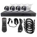 LTS CCTV Kit: 1920 x 1080, 4 Channels, 1 TB Hard Drive Size, Fixed, 100 ft Cable Lg, CAT5