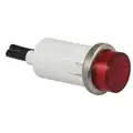 Raised Indicator Light: Red, 6 in Wire Leads, Incandescent, 12V AC/DC