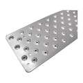 Stair Tread Cover: Raised Discs, Aluminum, Fastener-Installed, 30 in Wd, 3 3/4 in Dp, Silver
