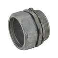 Raco Compression Conduit Connector: Zinc, 4 in Trade Size, 2 29/32 in Overall L, Non-Insulated, Gray
