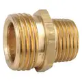 Garden Hose Adapter: 3/4 in x 1/2 in Fitting Size, Male x Male, Swivel, 1 3/8 in Overall Lg