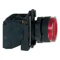 Schneider Electric Illuminated Pushbutton, 22 mm, Maintained / Momentary, Flush Button, Plastic