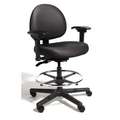 Cramer Intensive 24/7 Task Chair: Adj Arm, Black, Polyurethane, 350 lb Wt Capacity