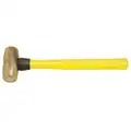 American Hammer Brass Mallet: Fiberglass Handle, Textured Grip, 3 lb Head Wt, 1 1/2 in Dia, 3 3/4 in Head Lg