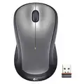 Logitech Mouse: Wireless, Laser, 2 Buttons, Silver/Black, USB