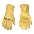 Leather Gloves: M ( 8 ), Wing Thumb, 3 Ply 100D Bonded Nylon, NFPA 70E, 1 PR