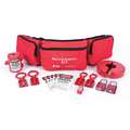 Zing Lockout/Tagout Kit: Filled, Portable, 19 Components, 2 Padlocks Included, 3-Pouch Belt Pack