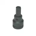 Impact Socket Bit, SAE, Drive Size 3/4", Overall Length 3-1/4", Tip Size 17 mm, Hex