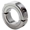 Shaft Collar: Inch, 2 Piece Clamp, Plain Bore, 1 in Bore Dia., Stainless Steel