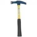 Fiberglass Straight Claw Hammer, 18.0 Head Weight (Oz.), Fiberglass, 1" Face Dia.