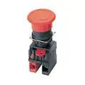 Omron Sti Illuminated Emergency StoPush Button, 22 mm, Maintained Push-Lock/Turn-Reset