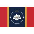Nylglo State Flag: 5 ft. H, 8 ft. W, 30 ft. Min. Flagpole H, Indoor/Outdoor, Mississippi