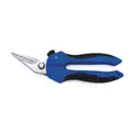 Shears: Right-Hand, 7 1/4 in Overall Lg, Straight, Stainless Steel, Rounded, Blue