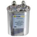 Motor Run Capacitor: Oval, 440/370V AC, 6 mfd, 3 in Overall Ht